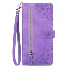 Custodia in pelle Xiaomi 12T / 12T Pro Tasca Frontale Fiori