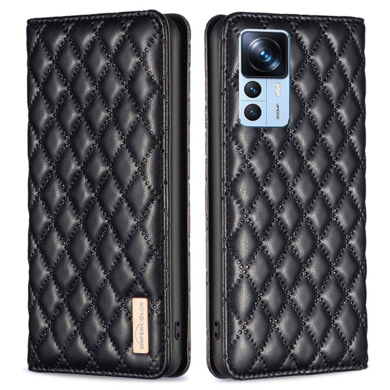 Folio Cover Xiaomi 12T / 12T Pro Custodia in pelle Colore Binfen Trapuntato