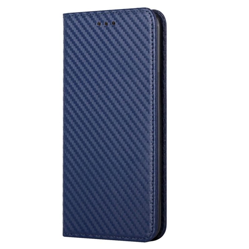 Folio Cover Xiaomi 12T / 12T Pro Custodia in pelle Fibra Di Carbonio Con Cordino