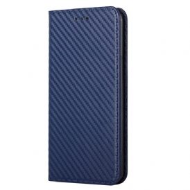 Folio Cover Xiaomi 12T / 12T Pro Custodia in pelle Fibra Di Carbonio Con Cordino
