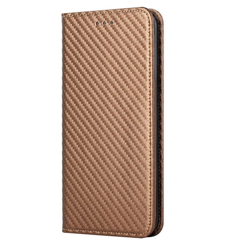 Folio Cover Xiaomi 12T / 12T Pro Custodia in pelle Fibra Di Carbonio Con Cordino