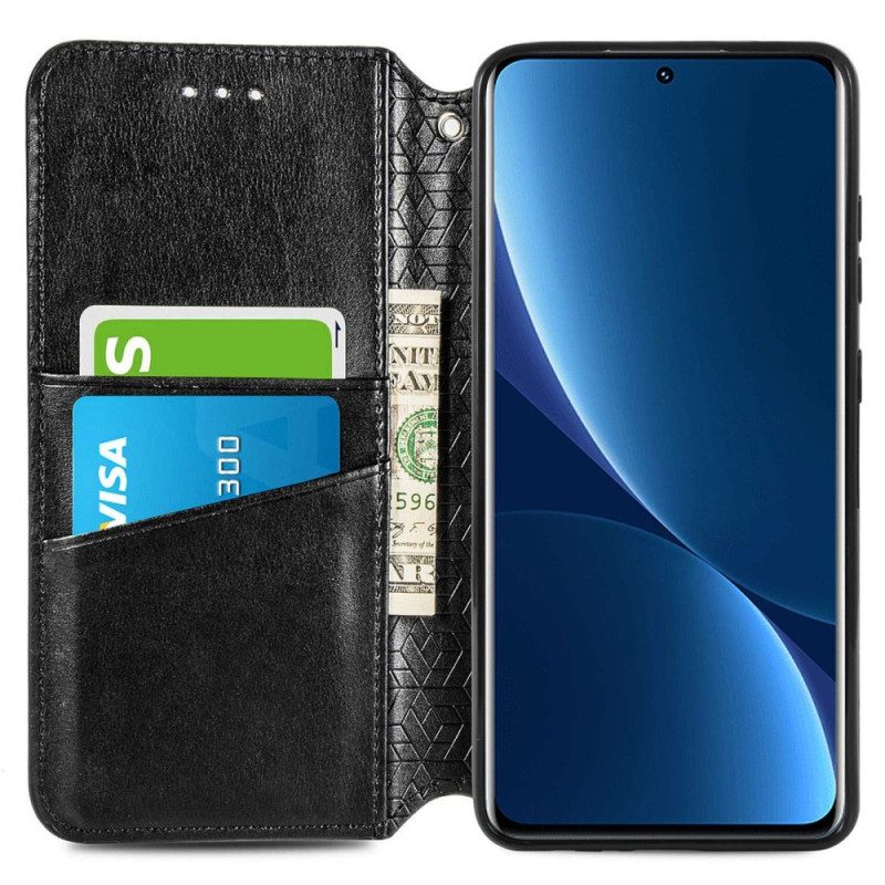 Folio Cover Xiaomi 12T / 12T Pro Custodia in pelle Foglie Tribali