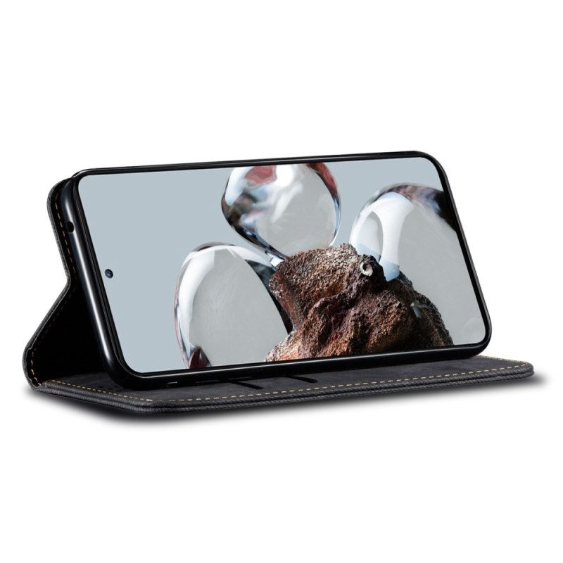 Folio Cover Xiaomi 12T / 12T Pro Custodia in pelle Tessuto