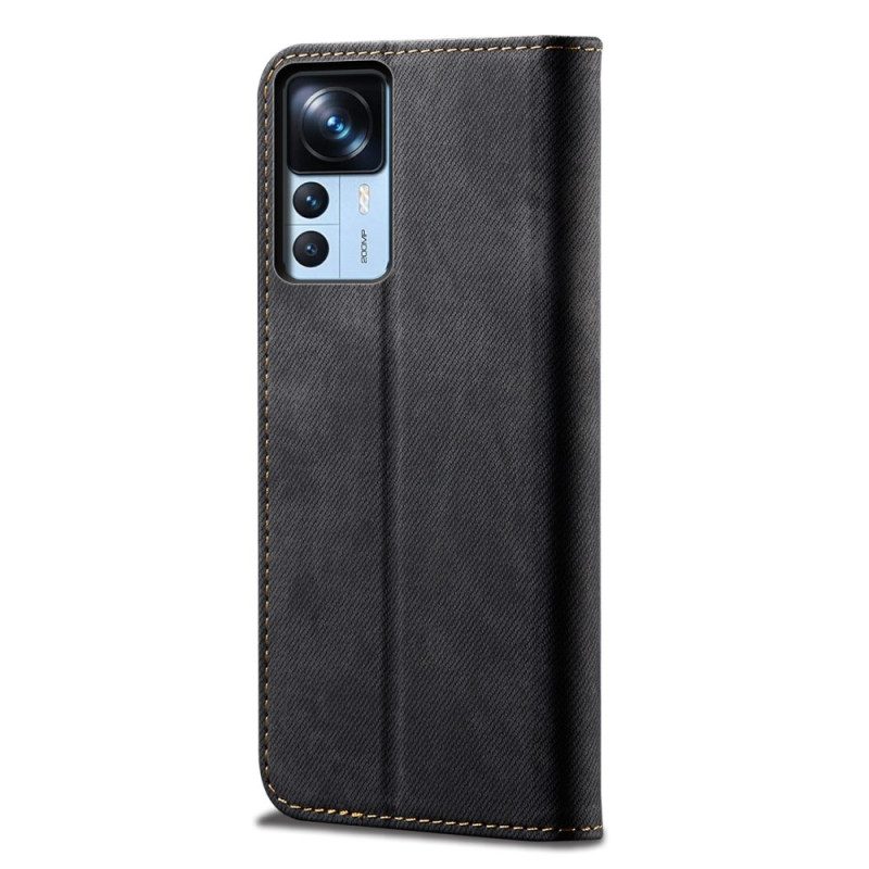 Folio Cover Xiaomi 12T / 12T Pro Custodia in pelle Tessuto