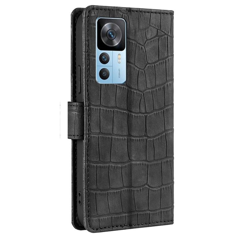 Folio Cover Xiaomi 12T / 12T Pro Pelle Di Coccodrillo