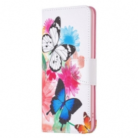 Custodia in pelle Realme GT Neo 3 Farfalle Colorate