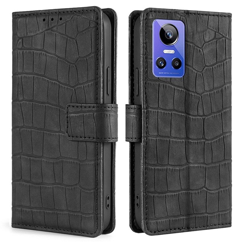 Custodia in pelle Realme GT Neo 3 Trama Di Coccodrillo