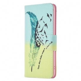 Folio Cover Realme GT Neo 3 Piuma E Uccelli