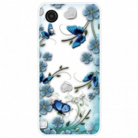 Cover Samsung Galaxy A03 Core Farfalle E Fiori Retrò