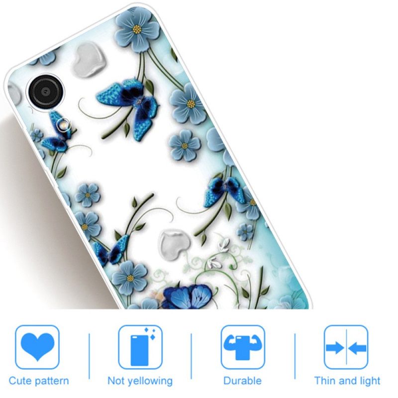Cover Samsung Galaxy A03 Core Farfalle E Fiori Retrò