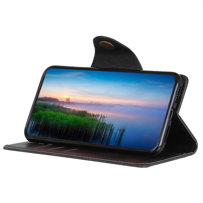 Custodia in pelle Samsung Galaxy A03 Core Bottone In Ecopelle