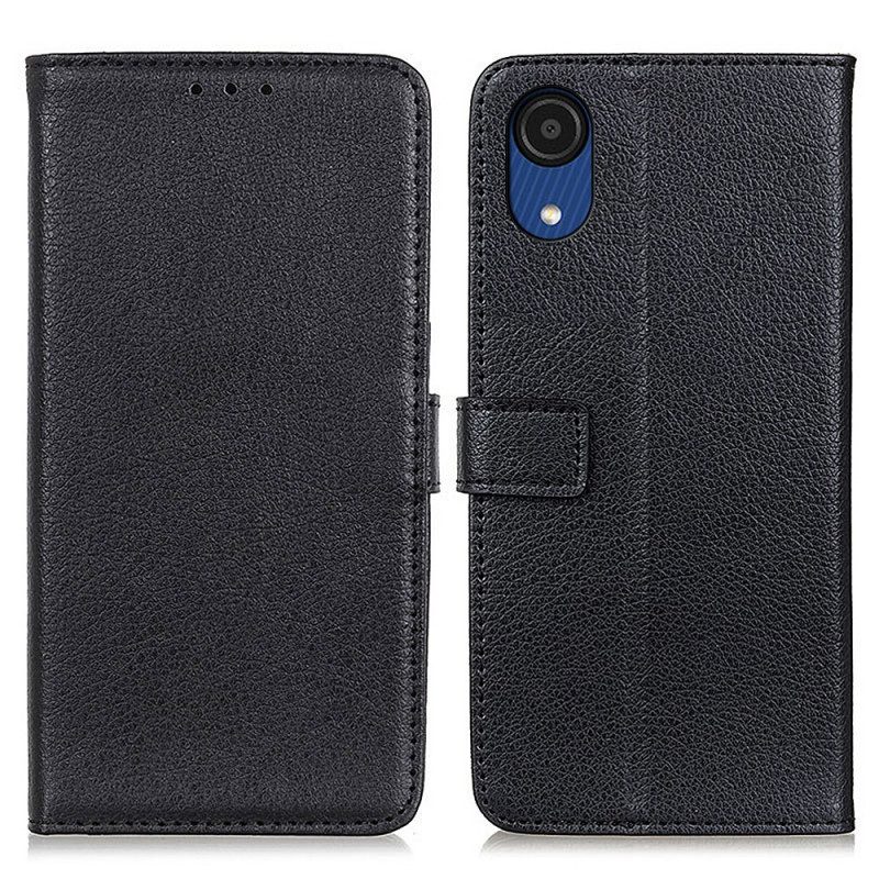 Custodia in pelle Samsung Galaxy A03 Core Ecopelle Litchi