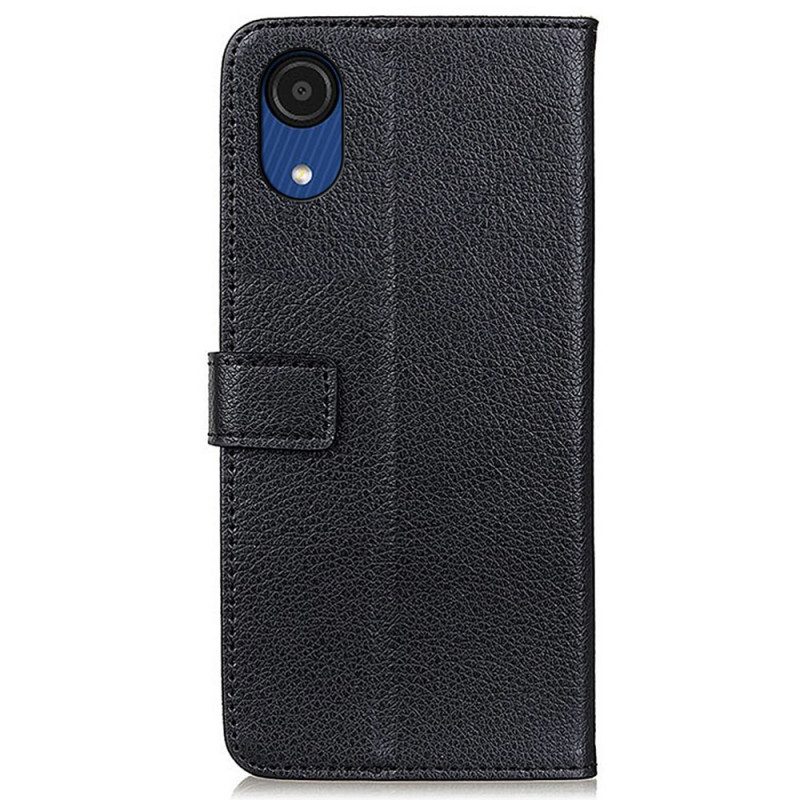 Custodia in pelle Samsung Galaxy A03 Core Ecopelle Litchi