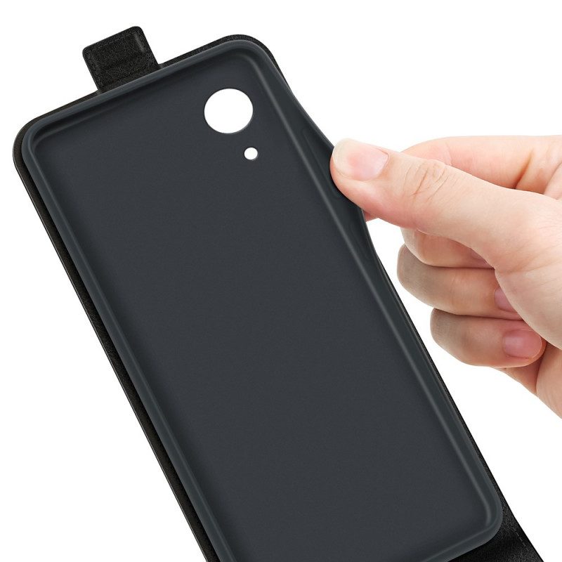Custodia in pelle Samsung Galaxy A03 Core Folio Cover Patta Verticale Effetto Pelle