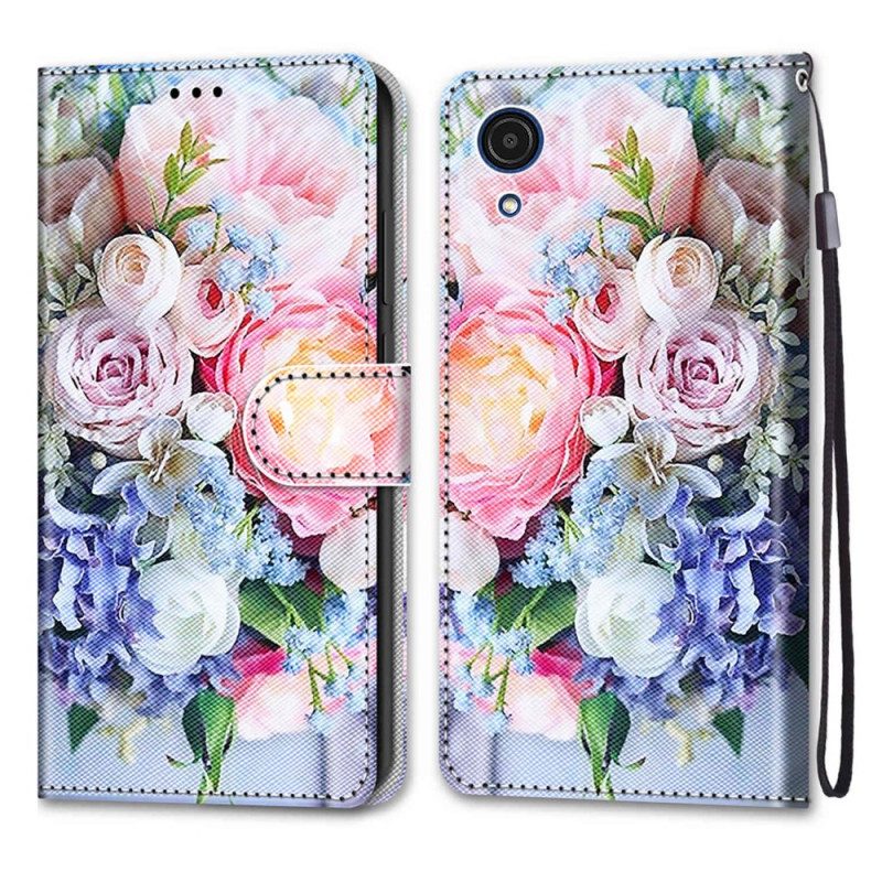 Custodia in pelle Samsung Galaxy A03 Core Meraviglia Floreale
