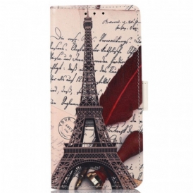 Custodia in pelle Samsung Galaxy A03 Core Torre Eiffel Del Poeta