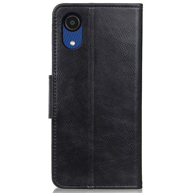 Folio Cover Samsung Galaxy A03 Core Chiusura Reversibile Effetto Pelle