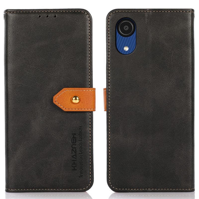 Folio Cover Samsung Galaxy A03 Core Ecopelle Con Cinturino Khazneh