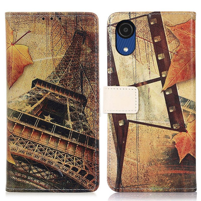 Folio Cover Samsung Galaxy A03 Core Torre Eiffel In Autunno