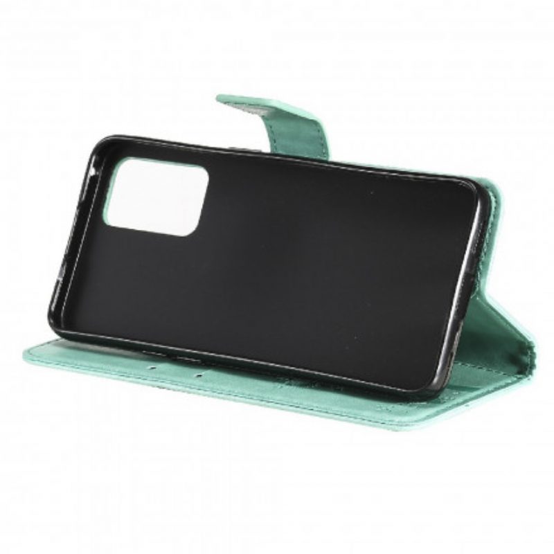 Custodia in pelle Oppo Reno 6 5G Albero E Gatto Strappy