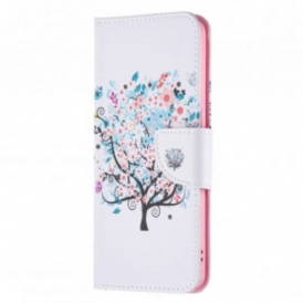 Custodia in pelle Oppo Reno 6 5G Albero Fiorito