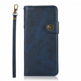 Custodia in pelle Oppo Reno 6 5G Bottone Magnetico Khazneh
