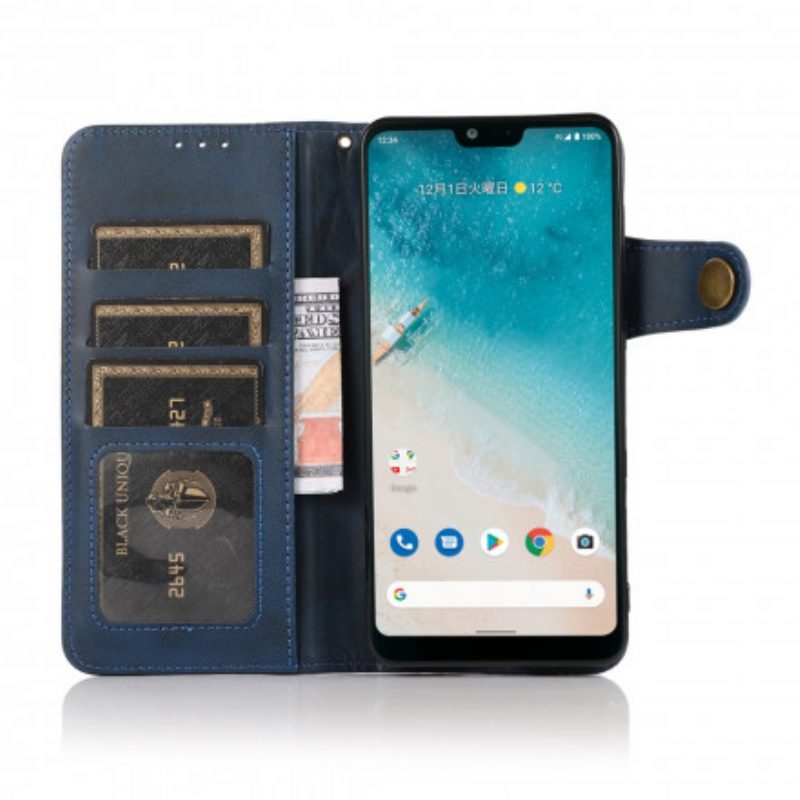 Custodia in pelle Oppo Reno 6 5G Bottone Magnetico Khazneh