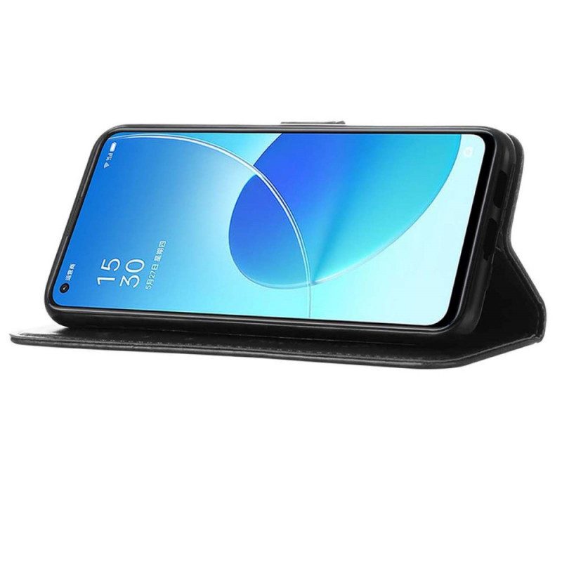 Custodia in pelle Oppo Reno 6 5G Disegno Farfalla