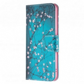 Custodia in pelle Oppo Reno 6 5G Rami Fioriti