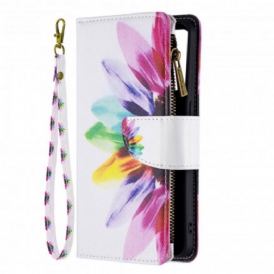 Custodia in pelle Oppo Reno 6 5G Tasca Con Zip A Fiore