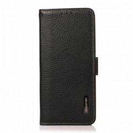 Custodia in pelle Oppo Reno 6 5G Vera Pelle Litchi Khazneh Rfid