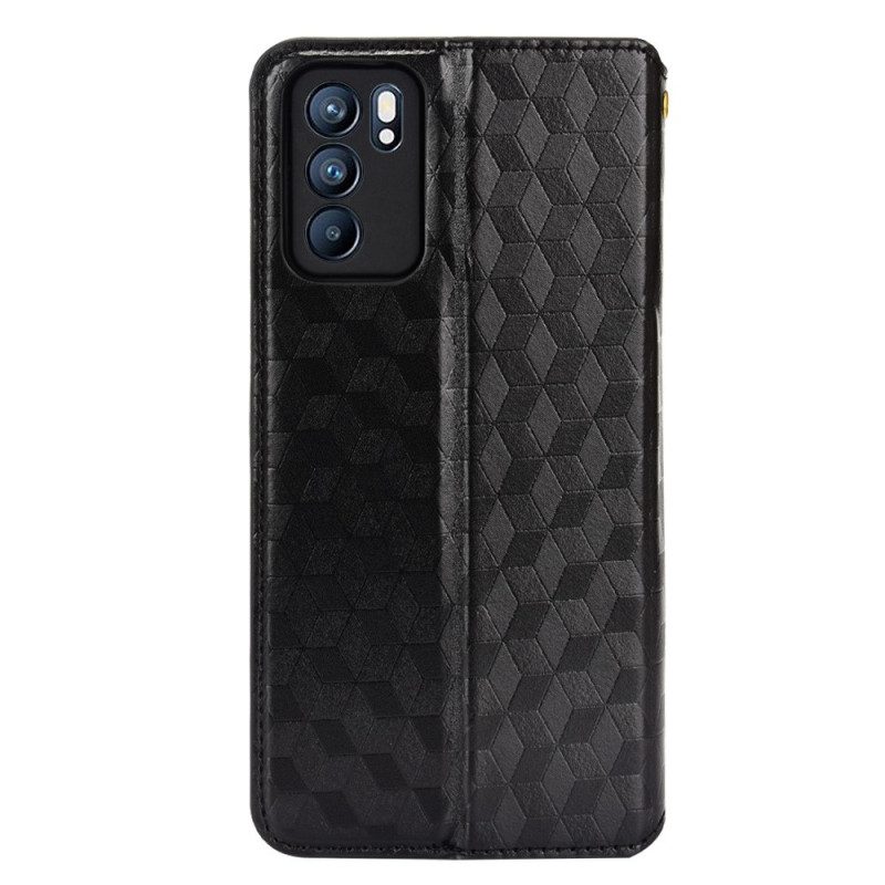 Folio Cover Oppo Reno 6 5G Custodia in pelle Effetto Pelle Diamante 3d