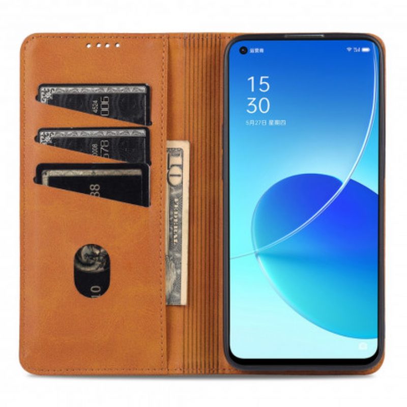 Folio Cover Oppo Reno 6 5G Custodia in pelle Stile In Pelle Azns