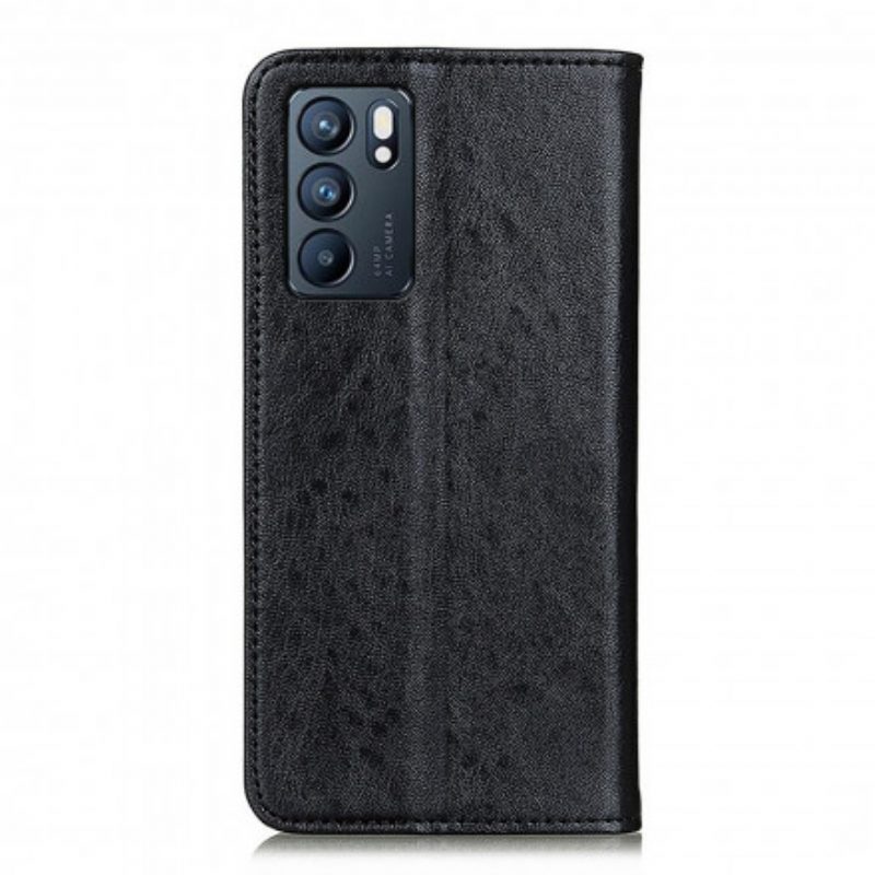 Folio Cover Oppo Reno 6 5G Custodia in pelle Struttura In Pelle