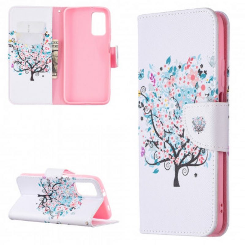 Custodia in pelle Poco M3 Albero Fiorito