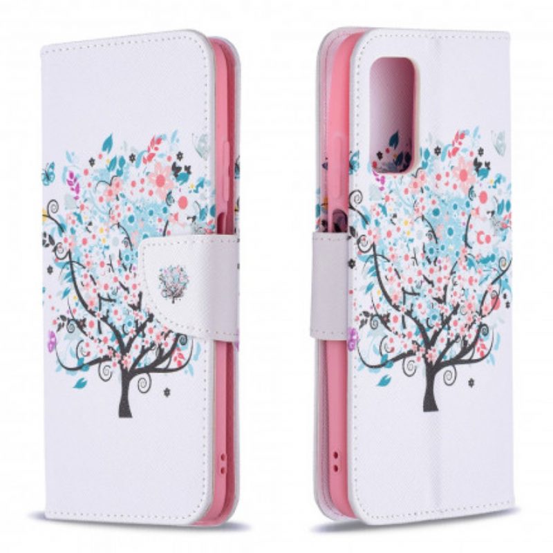 Custodia in pelle Poco M3 Albero Fiorito
