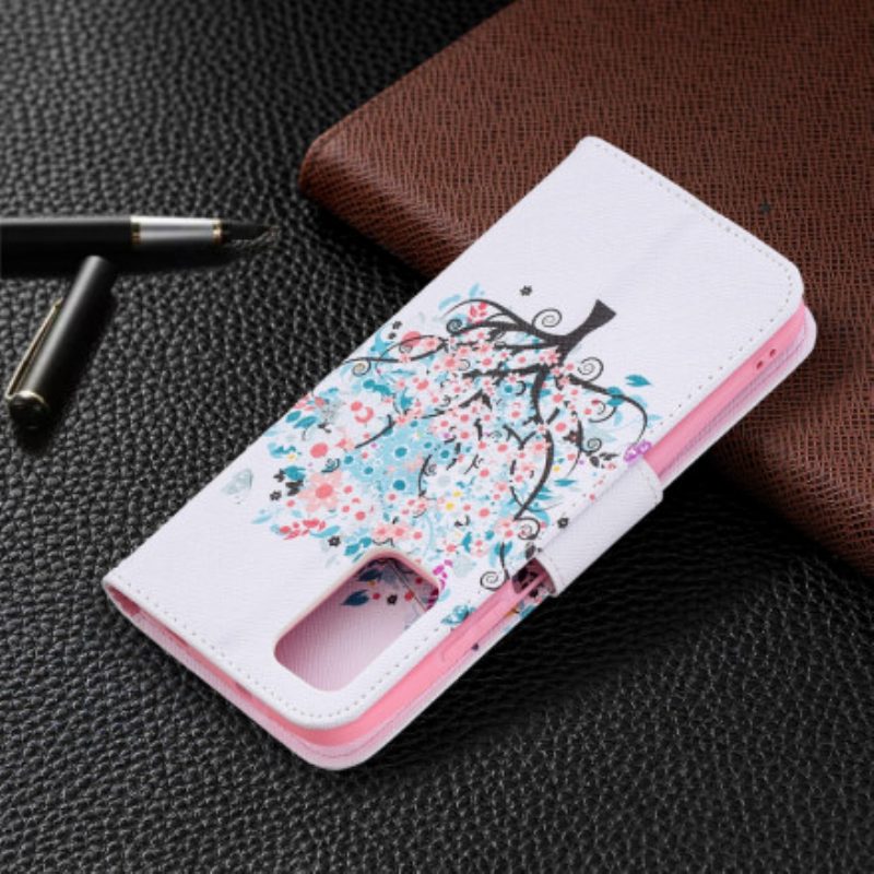 Custodia in pelle Poco M3 Albero Fiorito