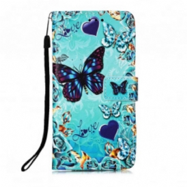 Custodia in pelle Poco M3 Amo Le Farfalle Strappy