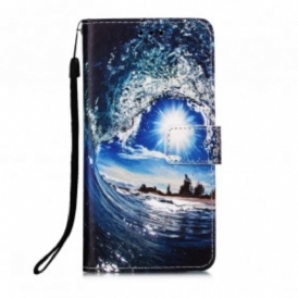 Custodia in pelle Poco M3 Paesaggio Con Cordino Daydreams