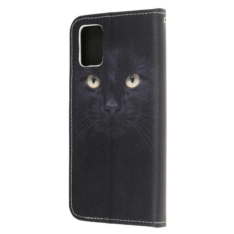Custodia in pelle Poco M3 Strappy Occhi Di Gatto Nero