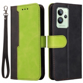 Custodia in pelle Realme GT2 Pro Cinturino Premium Bicolore