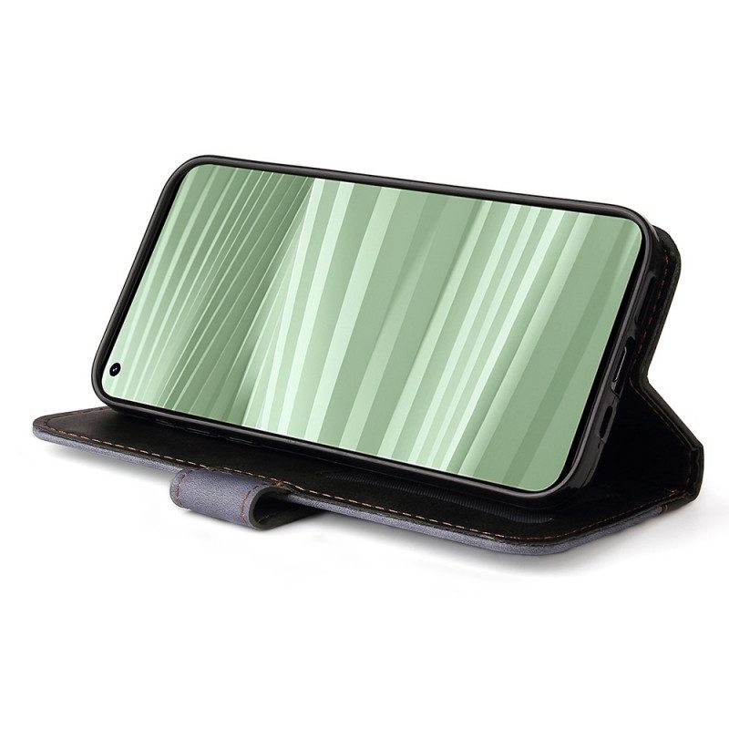 Custodia in pelle Realme GT2 Pro Cinturino Premium Bicolore