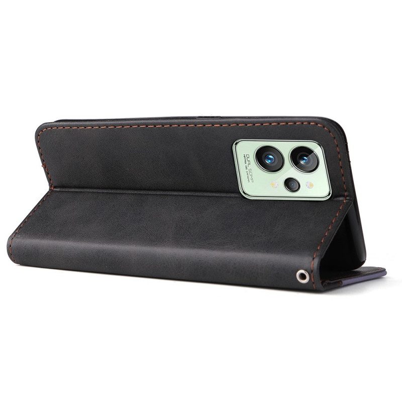 Custodia in pelle Realme GT2 Pro Cinturino Premium Bicolore