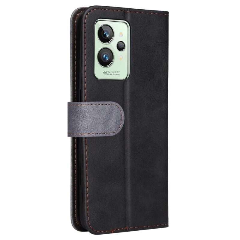Custodia in pelle Realme GT2 Pro Cinturino Premium Bicolore
