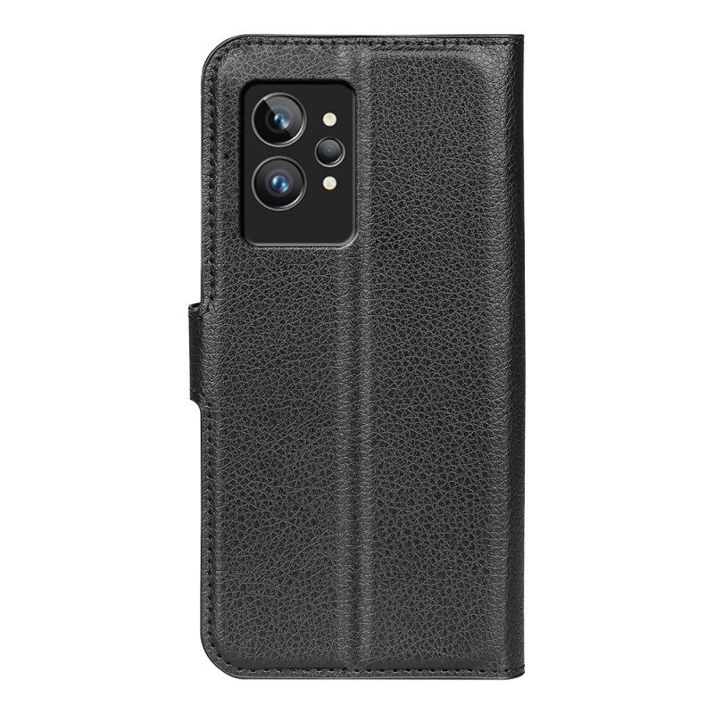 Custodia in pelle Realme GT2 Pro Classica Ecopelle Litchi