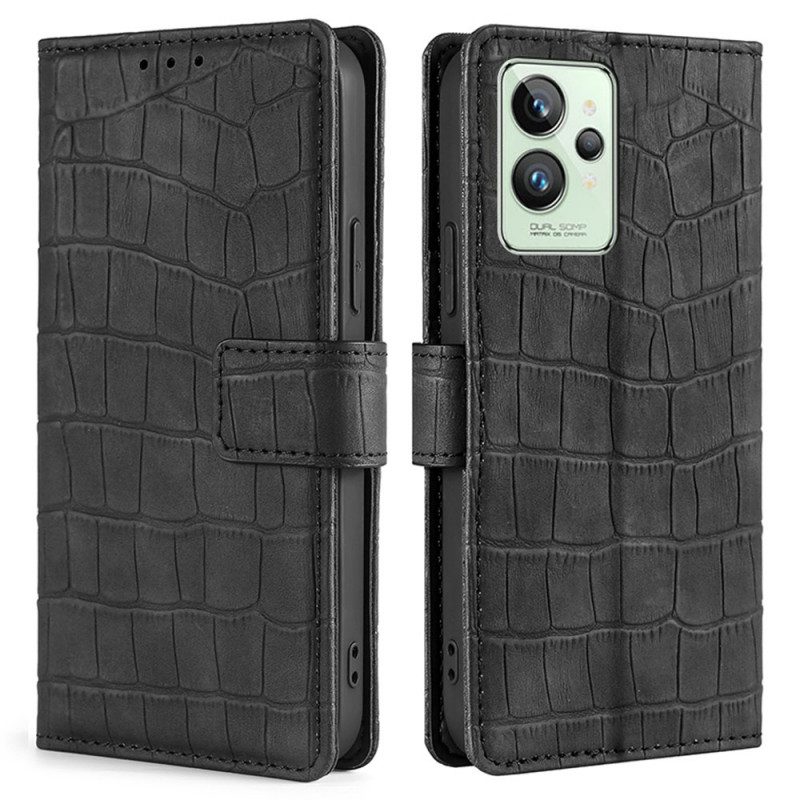 Custodia in pelle Realme GT2 Pro Effetto Pelle Di Coccodrillo