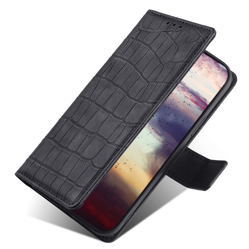 Custodia in pelle Realme GT2 Pro Effetto Pelle Di Coccodrillo