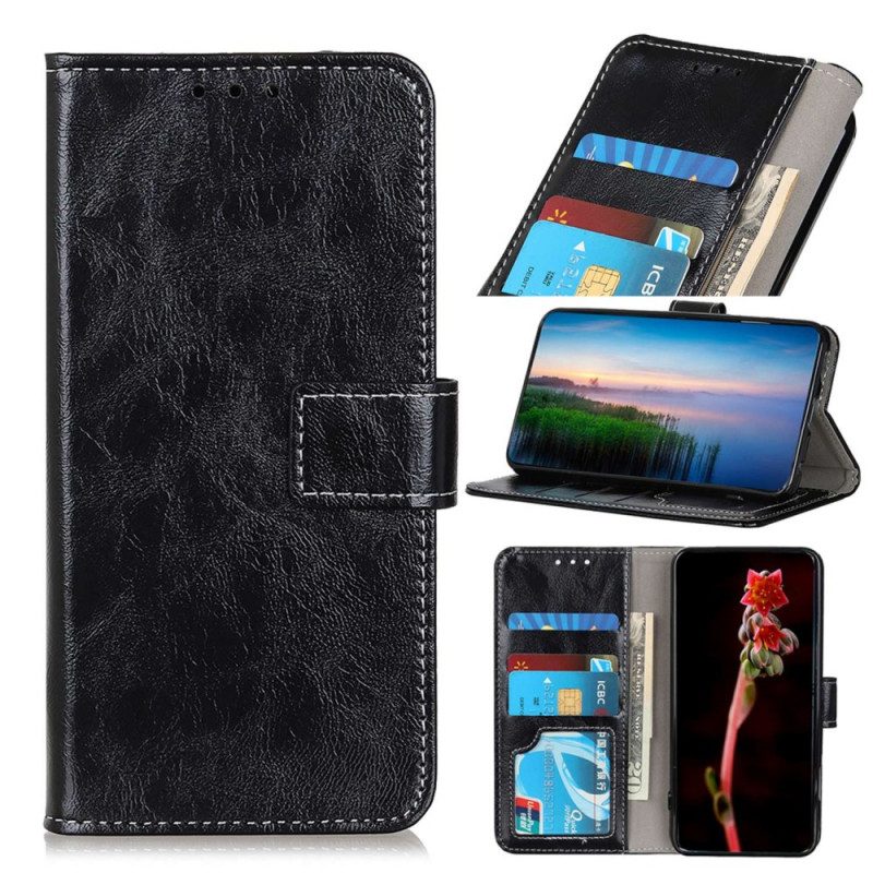 Custodia in pelle Realme GT2 Pro Verniciato Con Cuciture