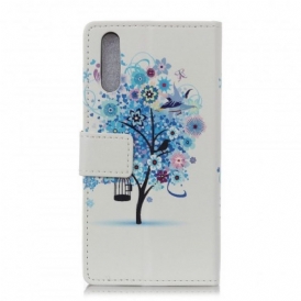 Custodia in pelle Samsung Galaxy A50 Albero In Fiore