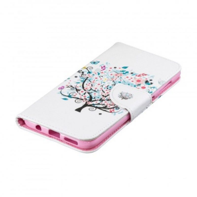 Custodia in pelle Samsung Galaxy A50 Albero Fiorito